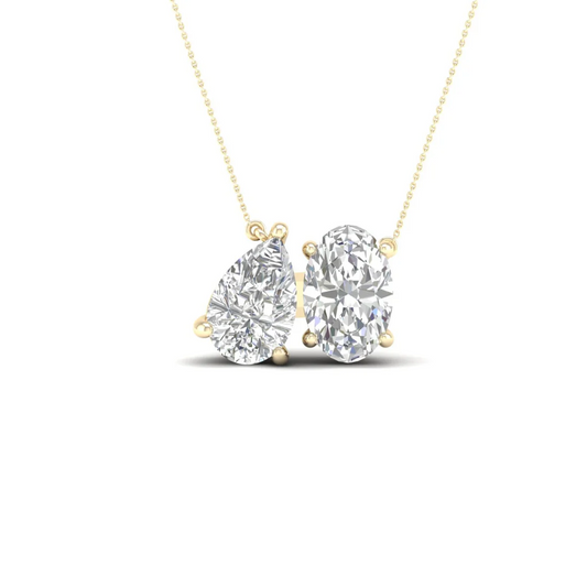 2 CTW Lab Grown Diamond Pear And Oval Pendant