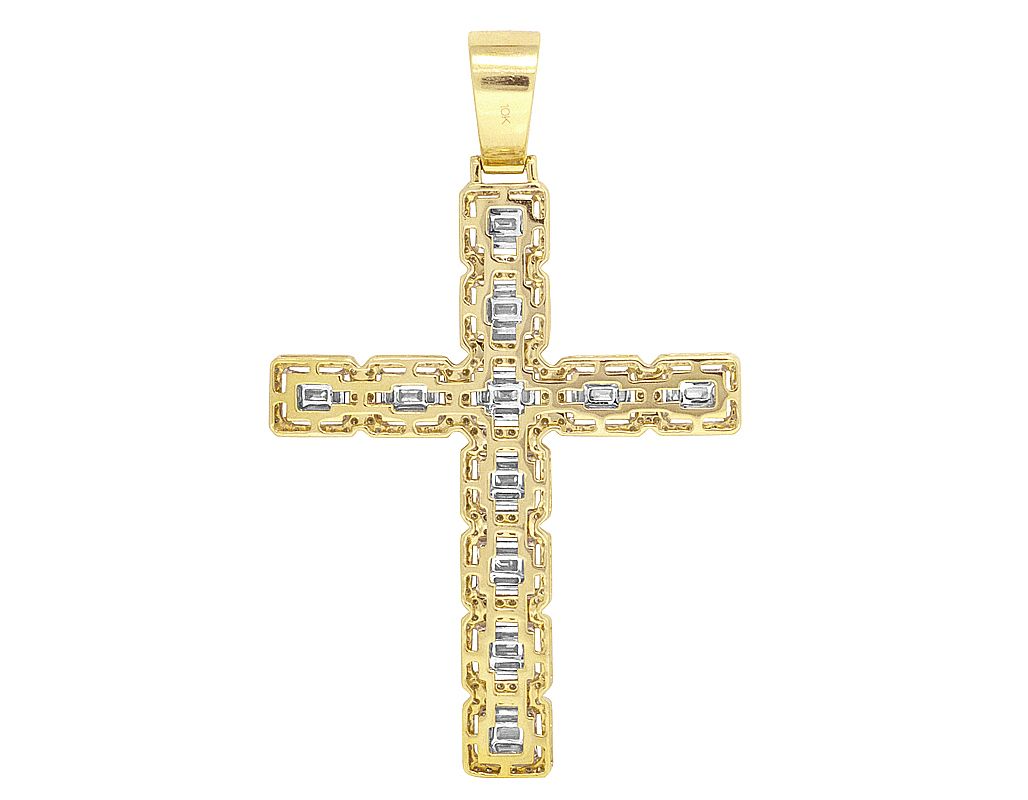 3 Inch Fully Iced Out Lab Grown Diamond Cross Pendant
