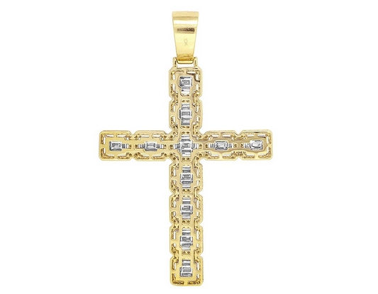 3 Inch Fully Iced Out Lab Grown Diamond Cross Pendant