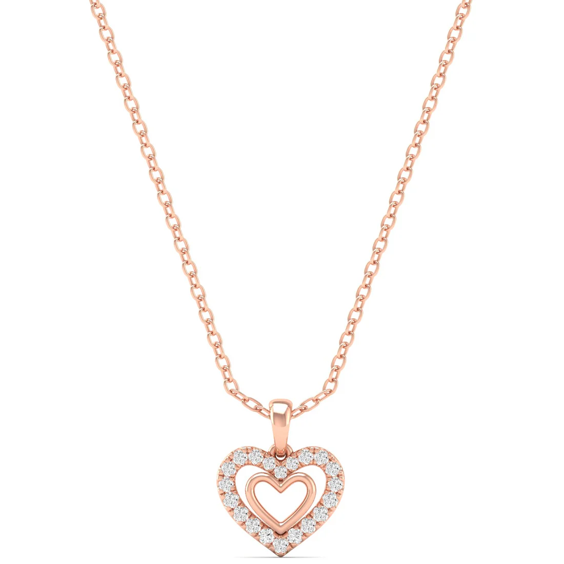 0.15CTW Lab Grown Diamond Heart Pendant