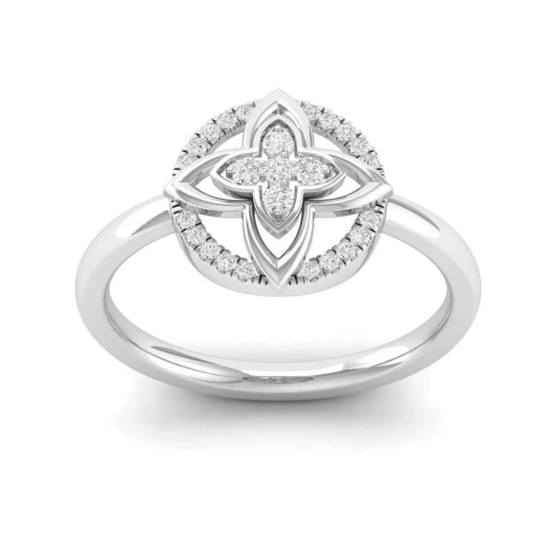 0.12Ctw Lab Grown Diamond Flower Ring