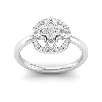 0.12Ctw Lab Grown Diamond Flower Ring