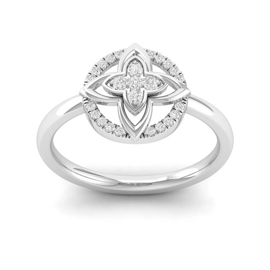 0.12Ctw Lab Grown Diamond Flower Ring