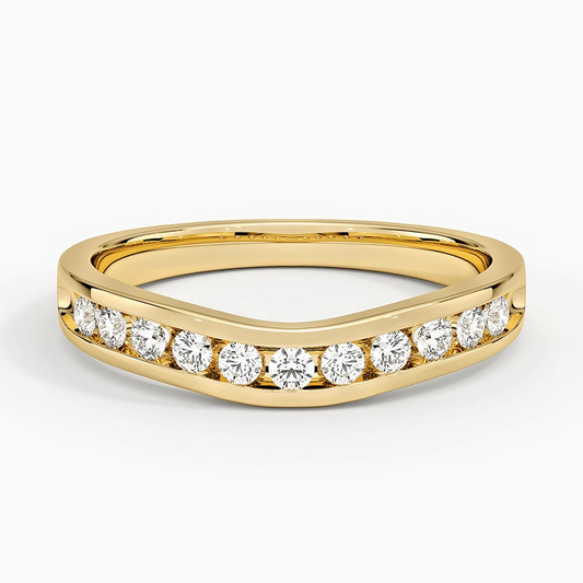Channel Set 0.22CTW Round Lab Grown Diamond Wedding Band