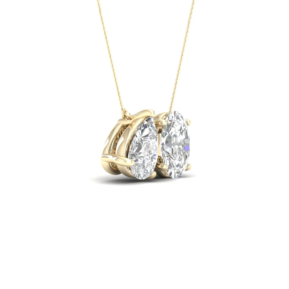 2 CTW Lab Grown Diamond Pear And Oval Pendant