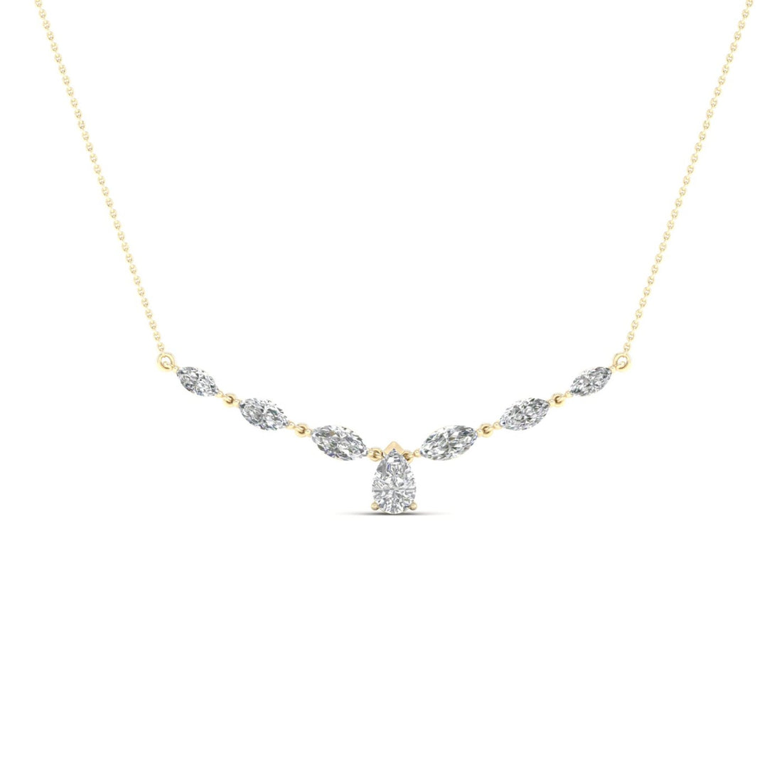 2.33CTW Pear Marquise Lab Grown Diamond Chain Necklace