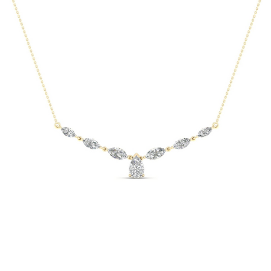 2.33CTW Pear Marquise Lab Grown Diamond Chain Necklace