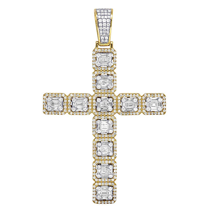 3 Inch Fully Iced Out Lab Grown Diamond Cross Pendant