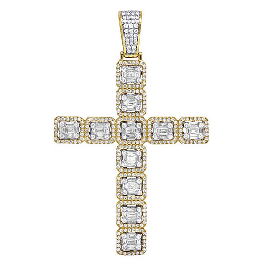 3 Inch Fully Iced Out Lab Grown Diamond Cross Pendant