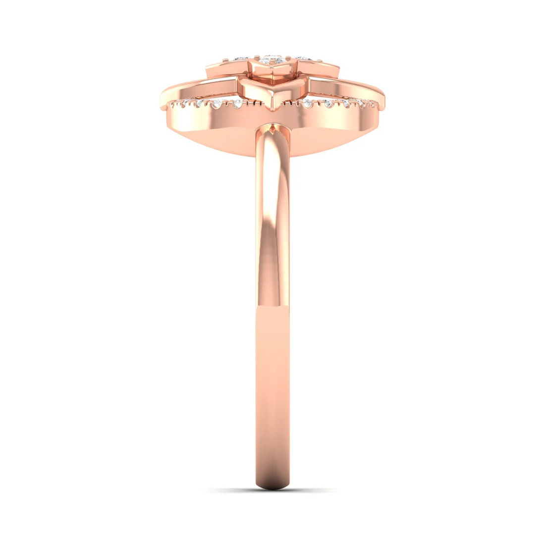 0.12Ctw Lab Grown Diamond Flower Ring