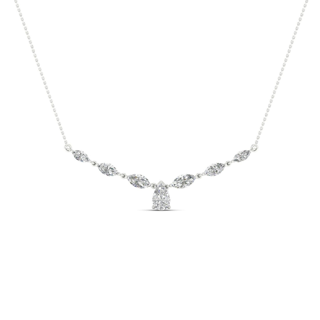 2.33CTW Pear Marquise Lab Grown Diamond Chain Necklace
