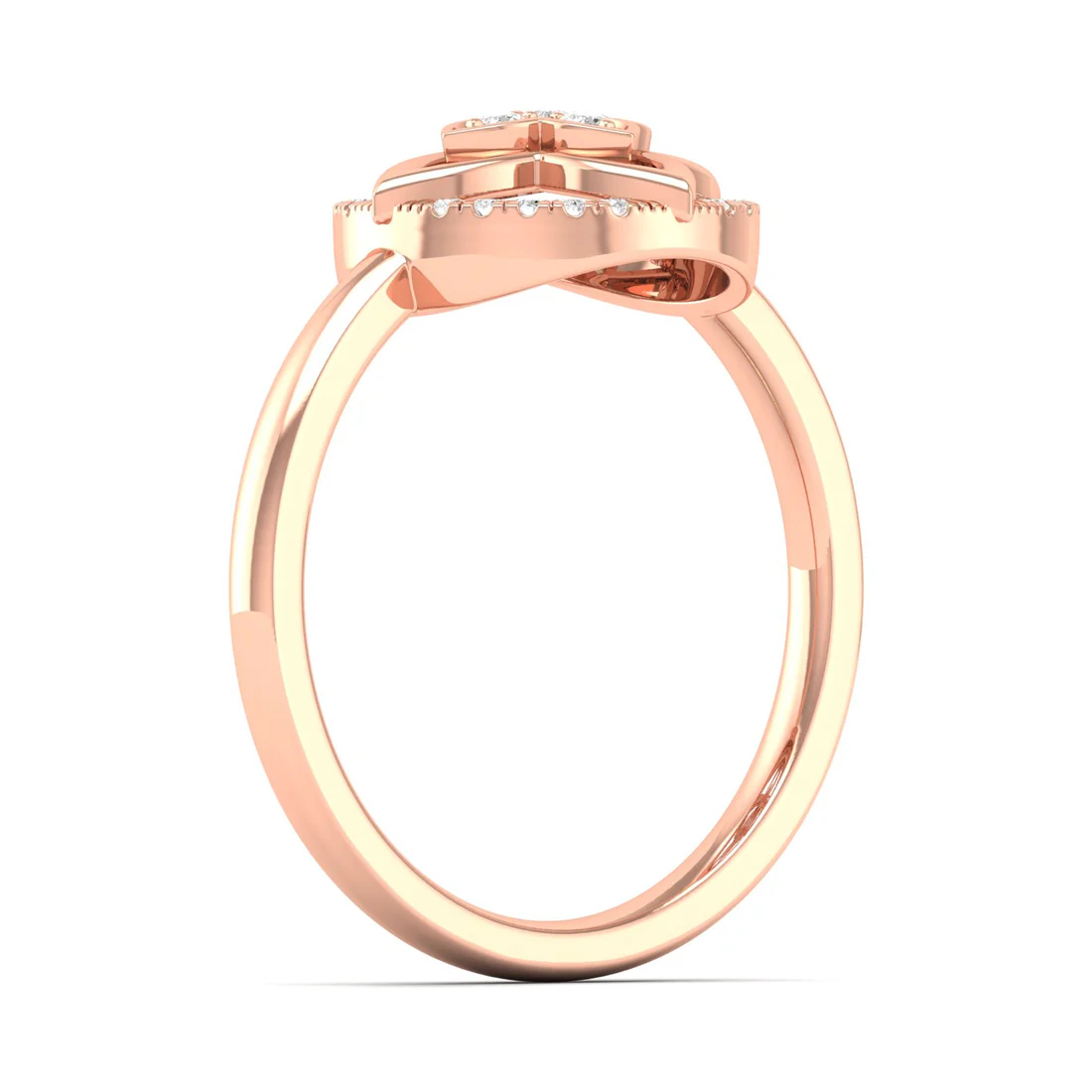 0.12Ctw Lab Grown Diamond Flower Ring
