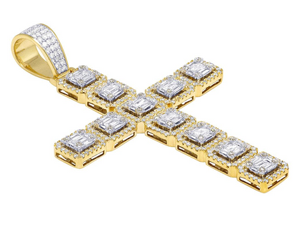 3 Inch Fully Iced Out Lab Grown Diamond Cross Pendant