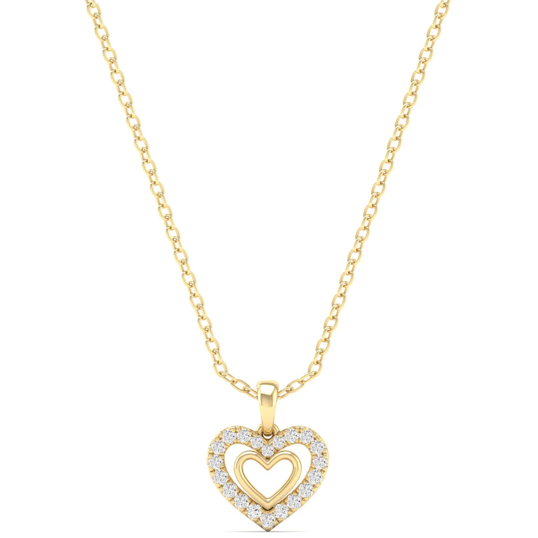 0.15CTW Lab Grown Diamond Heart Pendant