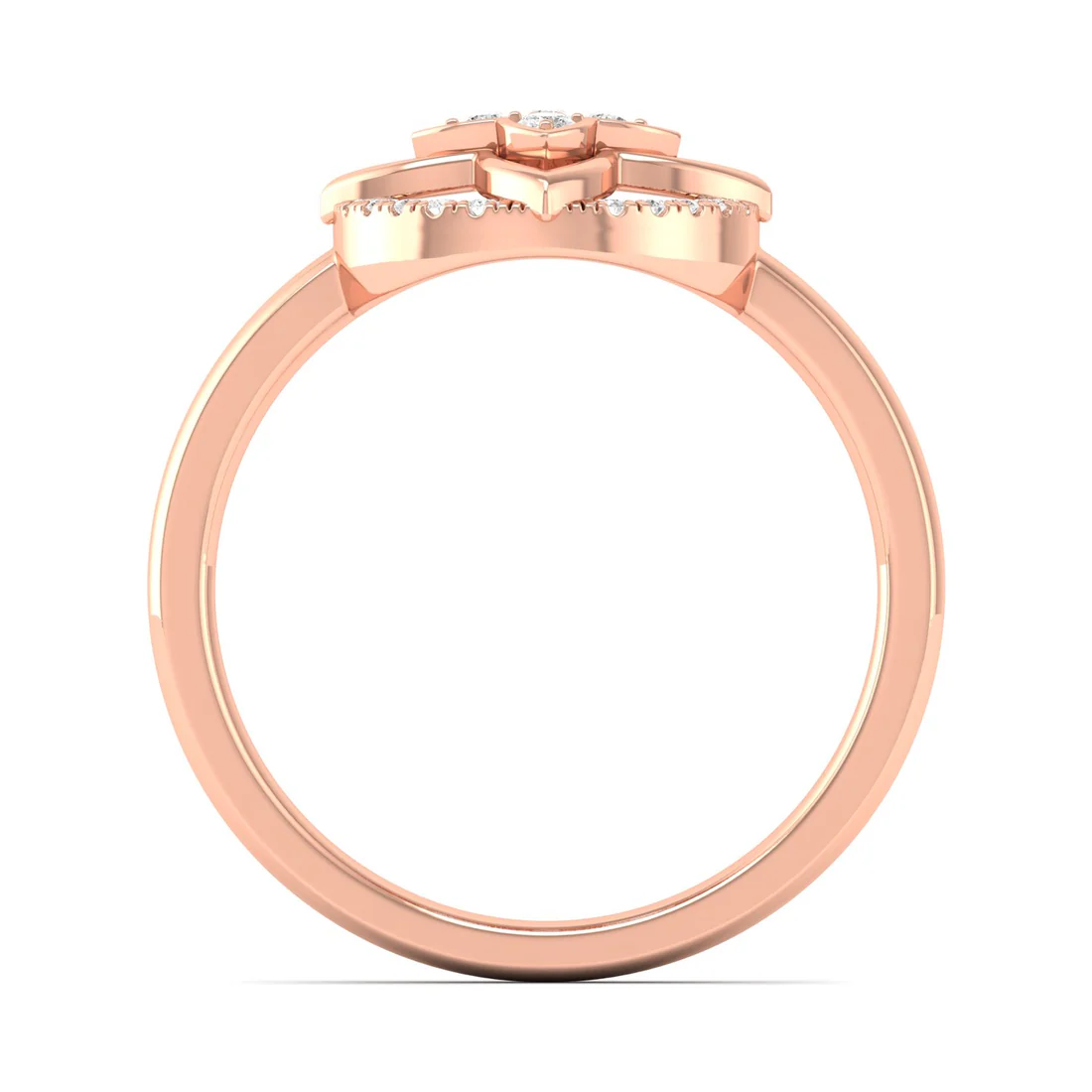 0.12Ctw Lab Grown Diamond Flower Ring