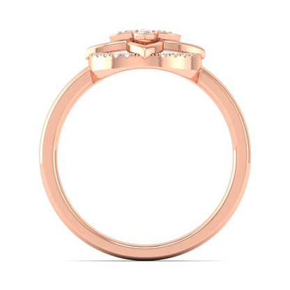 0.12Ctw Lab Grown Diamond Flower Ring