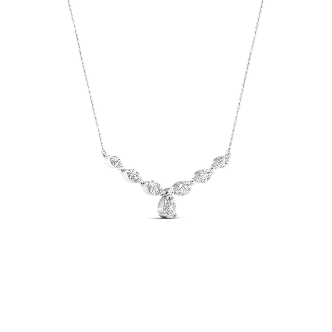 2.33CTW Pear Marquise Lab Grown Diamond Chain Necklace