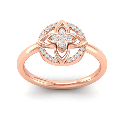 0.12Ctw Lab Grown Diamond Flower Ring