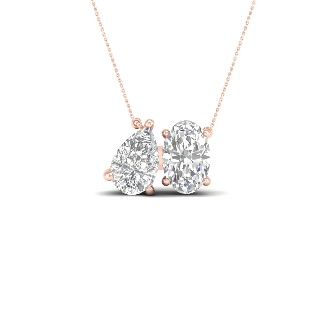 2 CTW Lab Grown Diamond Pear And Oval Pendant