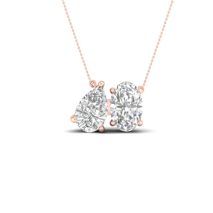 2 CTW Lab Grown Diamond Pear And Oval Pendant
