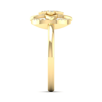 0.12Ctw Lab Grown Diamond Flower Ring