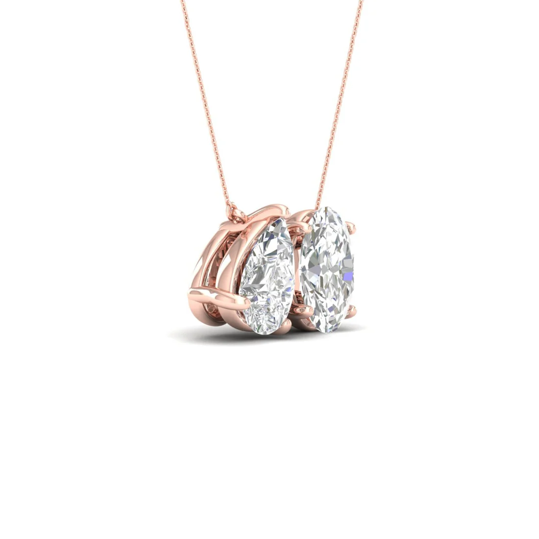 2 CTW Lab Grown Diamond Pear And Oval Pendant