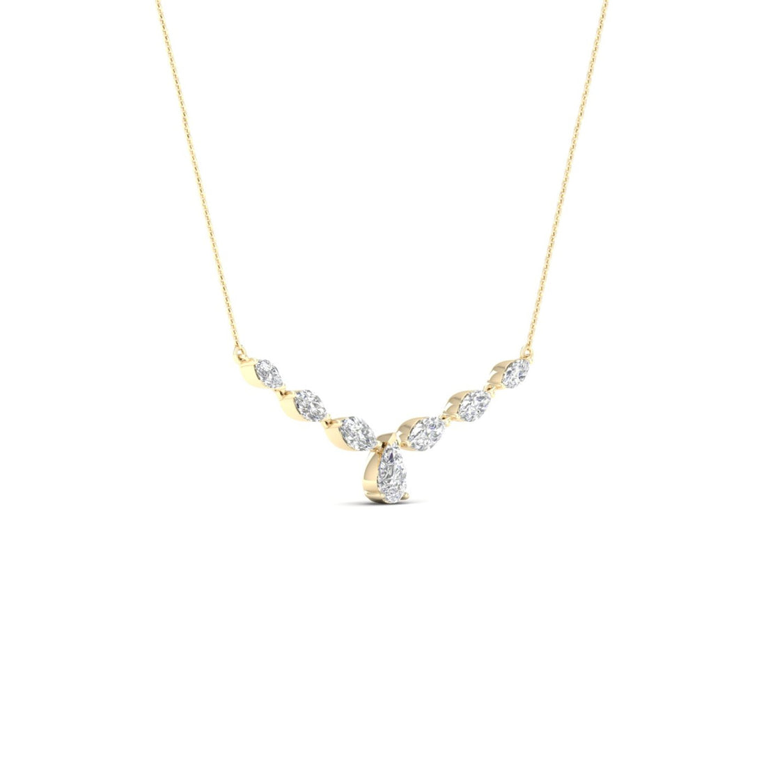 2.33CTW Pear Marquise Lab Grown Diamond Chain Necklace