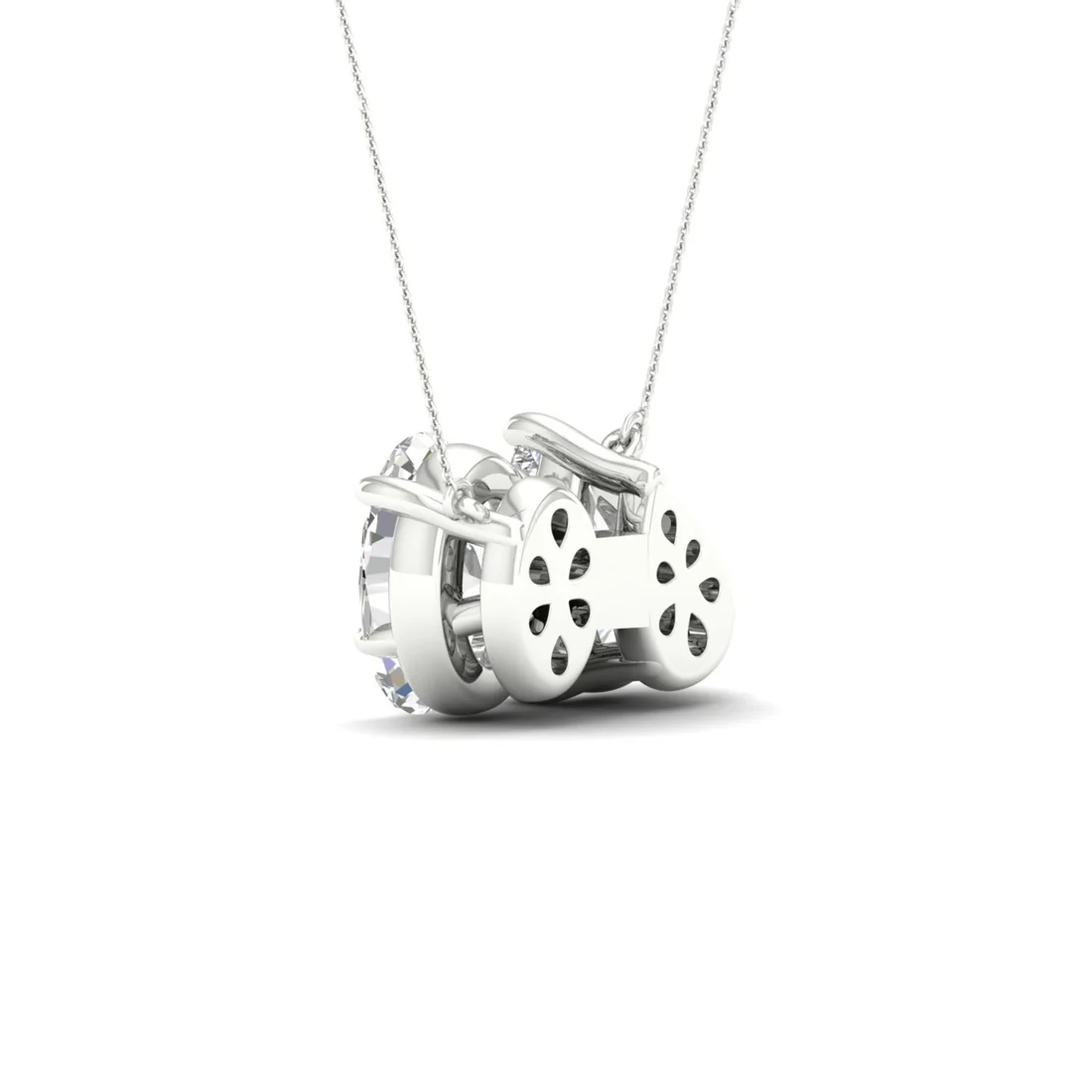 2 CTW Lab Grown Diamond Pear And Oval Pendant