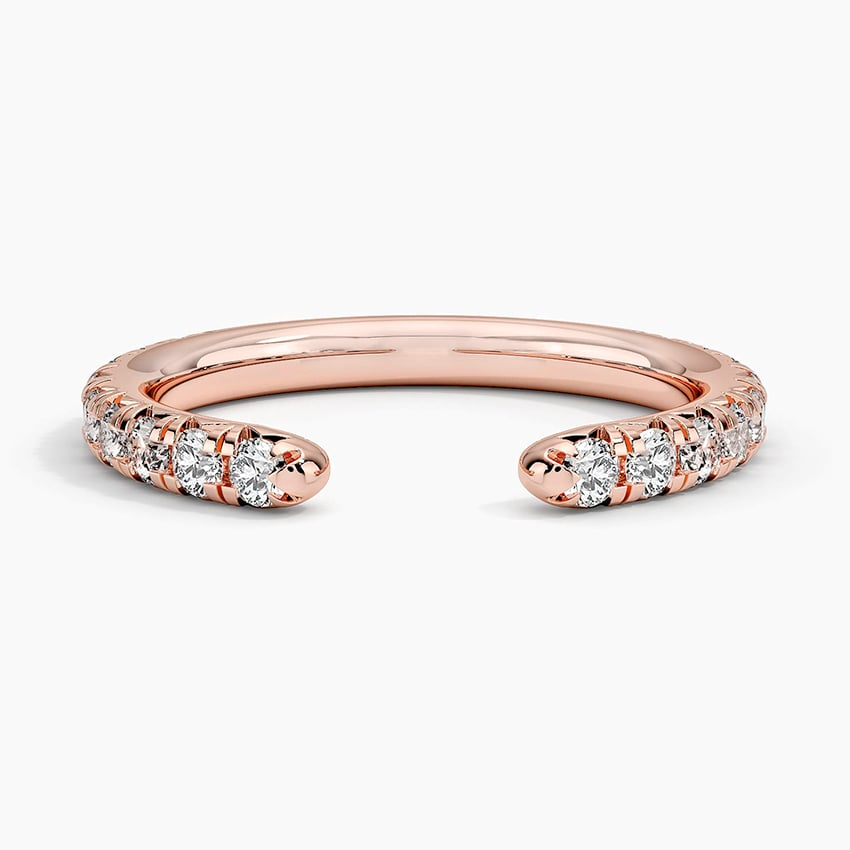 0.49CTW 18k Yellow Gold Lab Grown Diamond Open Cuff Wedding Band