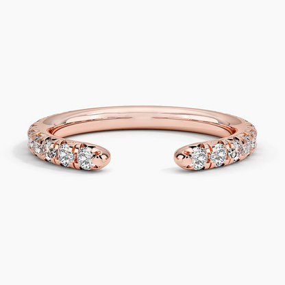 0.49CTW 18k Yellow Gold Lab Grown Diamond Open Cuff Wedding Band