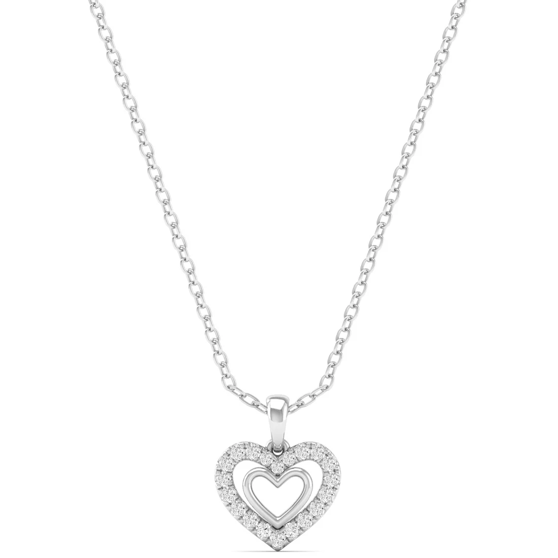 0.15CTW Lab Grown Diamond Heart Pendant