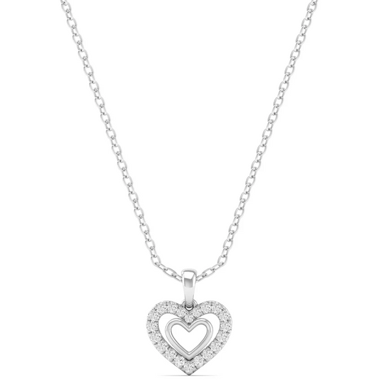 0.15CTW Lab Grown Diamond Heart Pendant