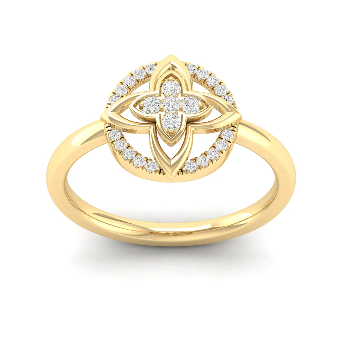 0.12Ctw Lab Grown Diamond Flower Ring