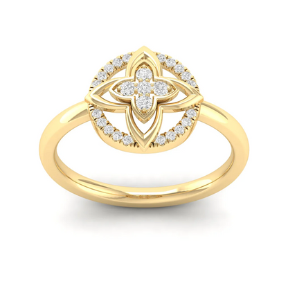 0.12Ctw Lab Grown Diamond Flower Ring