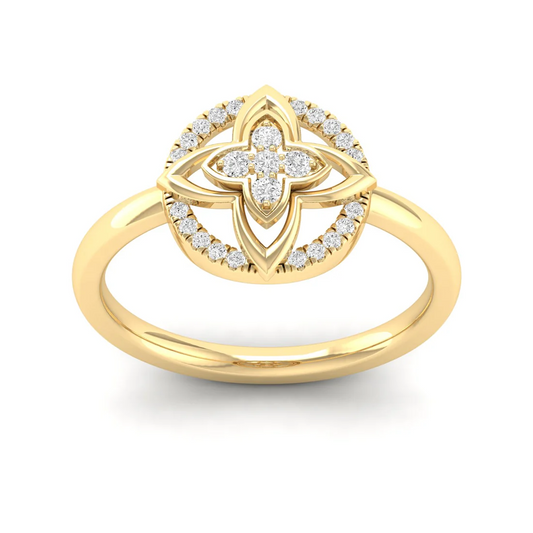 0.12Ctw Lab Grown Diamond Flower Ring