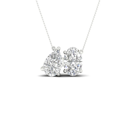 2 CTW Lab Grown Diamond Pear And Oval Pendant