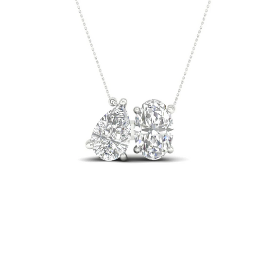 2 CTW Lab Grown Diamond Pear And Oval Pendant