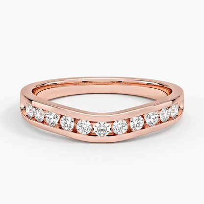 Channel Set 0.22CTW Round Lab Grown Diamond Wedding Band
