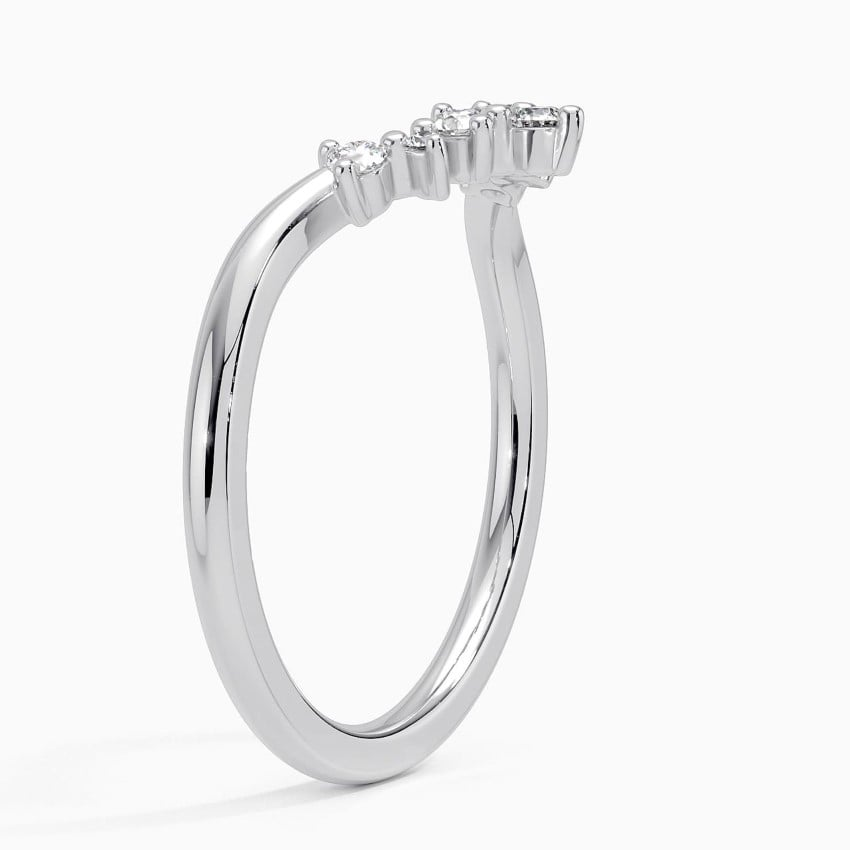 0.11CTW Lab Grown Diamond Cheveron Wedding Band