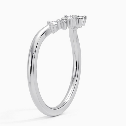 0.11CTW Lab Grown Diamond Cheveron Wedding Band