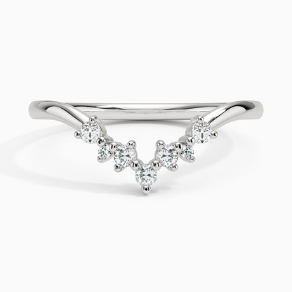 0.11CTW Lab Grown Diamond Cheveron Wedding Band