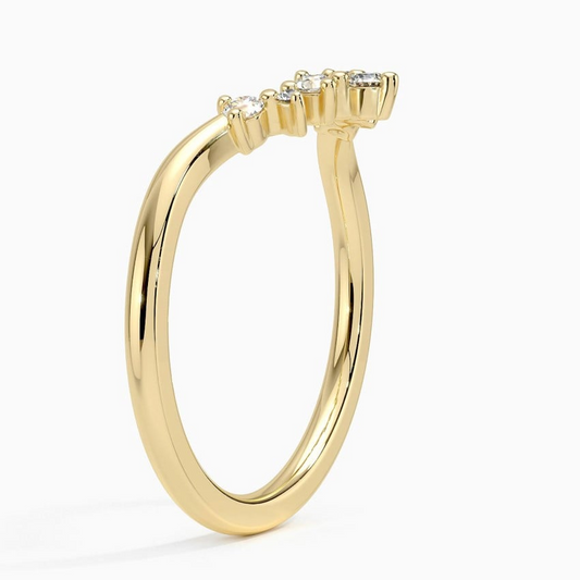 0.11CTW Lab Grown Diamond Cheveron Wedding Band