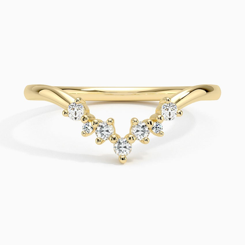 0.11CTW Lab Grown Diamond Cheveron Wedding Band