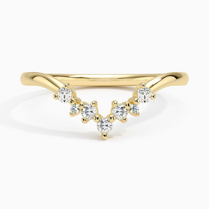 0.11CTW Lab Grown Diamond Cheveron Wedding Band