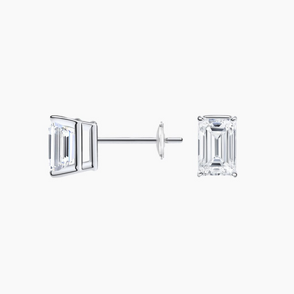 1 CTW Emerald Cut Lab Grown Diamond Stud Earrings
