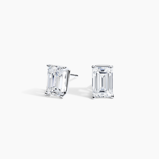 1 CTW Emerald Cut Lab Grown Diamond Stud Earrings