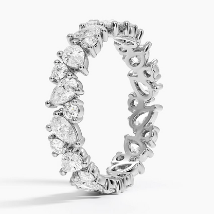14k Yellow Gold Marquise And Round Lab Grown Diamond Band