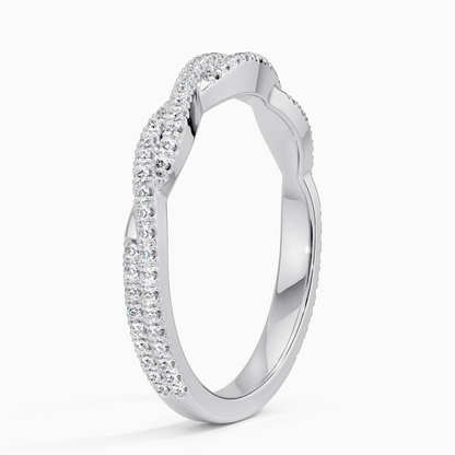 0.26CTW Lab Grown Diamond Twisted Simple Wedding Band
