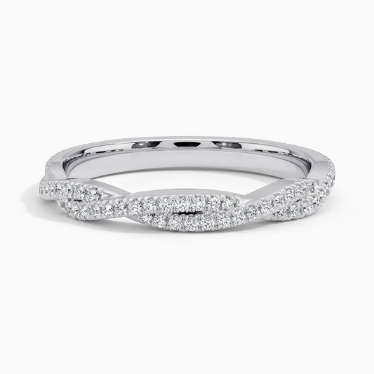 0.26CTW Lab Grown Diamond Twisted Simple Wedding Band