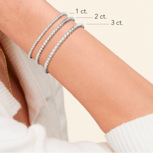 2CTW 7 inch Three Prong Lab Grown Diamond Tennis Bracelet